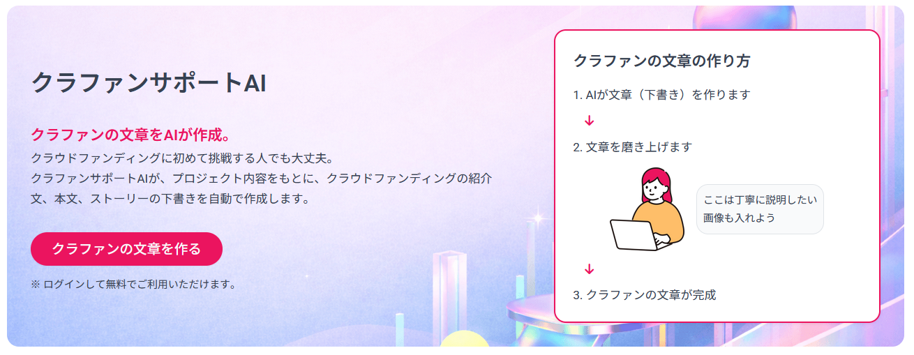 CROWDFANSに新機能登場。AIがクラウドファンディングの文章作成をサポート